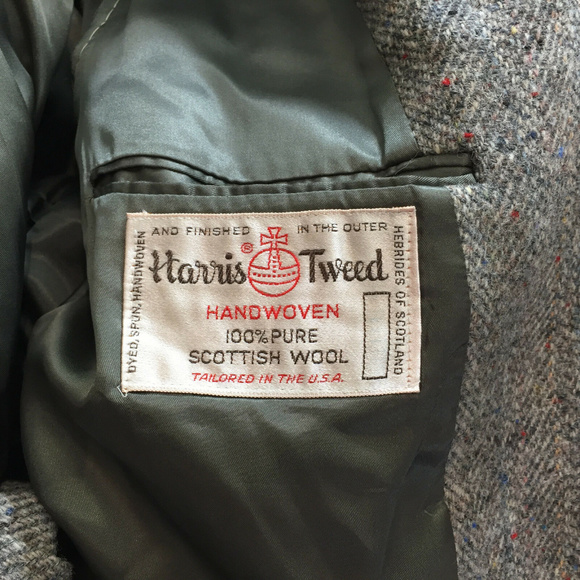 VTG 42 Harris Tweed Gray Fleck Sport Coat Blazer